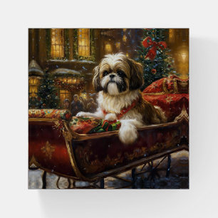 Shih Tzu Christmas Festive Season Paperweight
