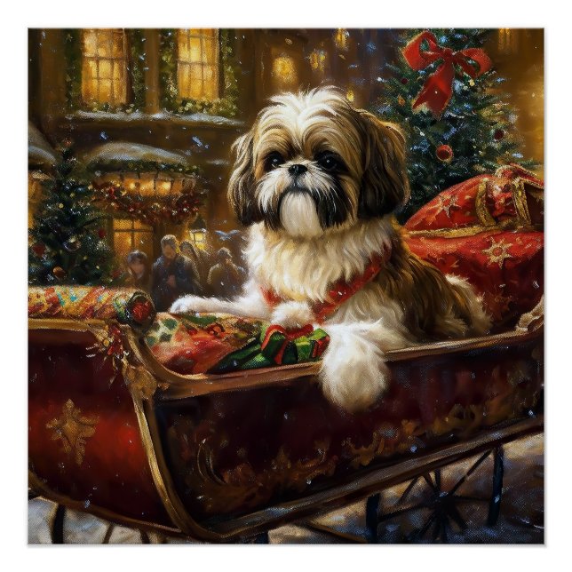 Shih Tzu Christmas Festive Season Poster (Front)