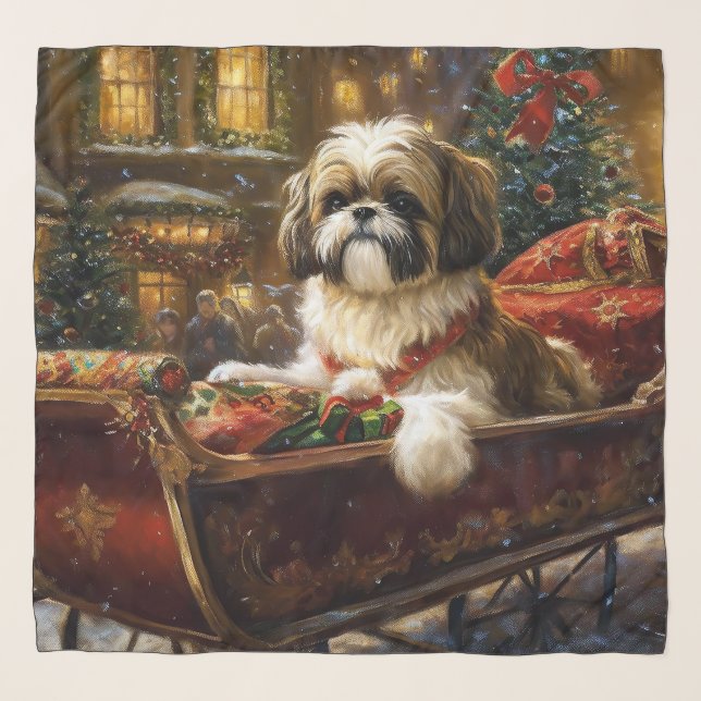 Shih Tzu Christmas Festive Season Scarf (Front)