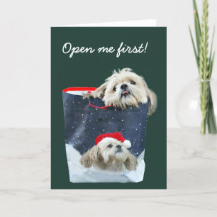Shih Tzu Christmas gift Holiday Card
