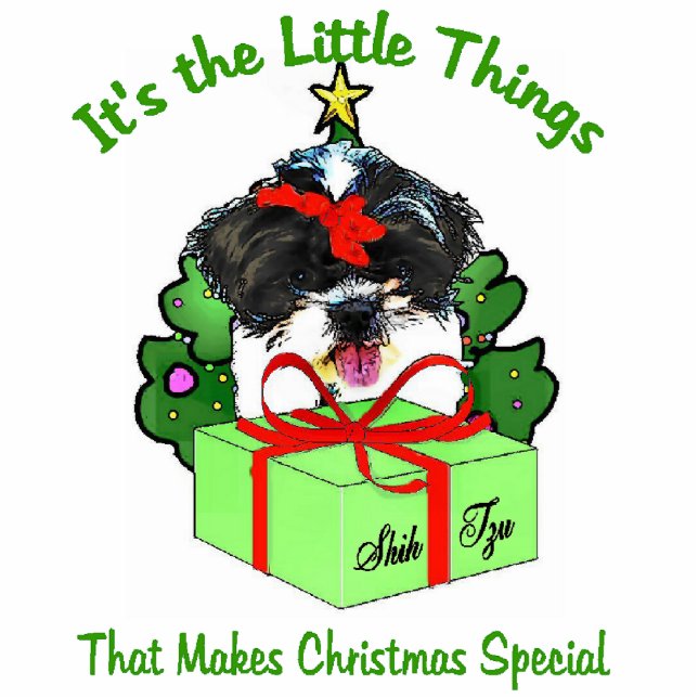 Shih Tzu Christmas Gifts Ornament (Front)