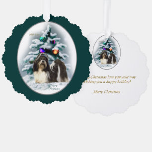 Shih Tzu Christmas Gifts Ornament Card