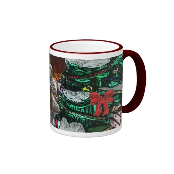 Shih Tzu Christmas Hearth and Tree Coffee Mugs