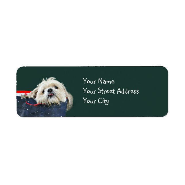 Shih Tzu Christmas Label (Front)