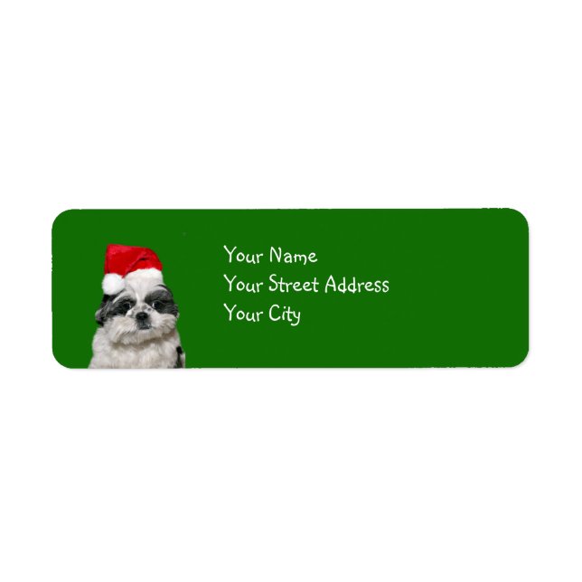 Shih Tzu Christmas Label (Front)