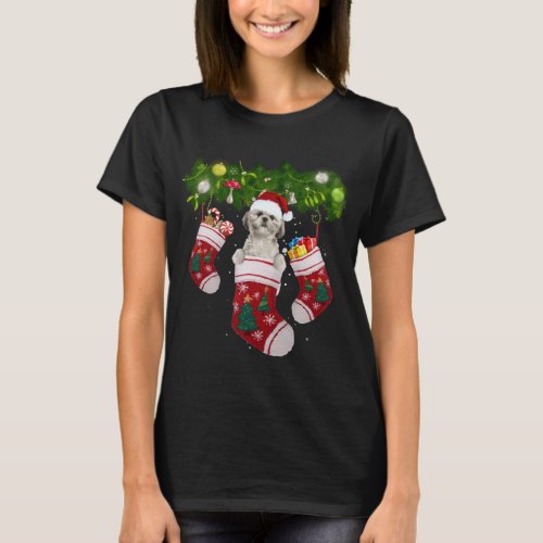 Shih Tzu Christmas Lights Gift Funny Xmas Dog Love T_Shirt