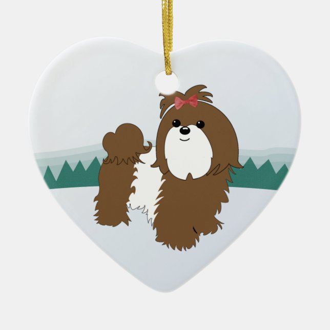 Shih Tzu Christmas Ornament (Front)