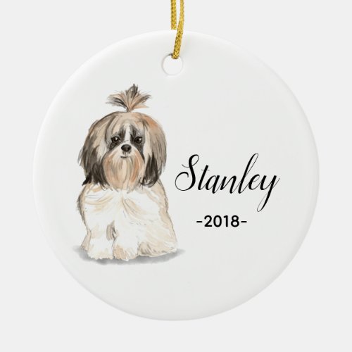 Shih tzu Christmas ornament