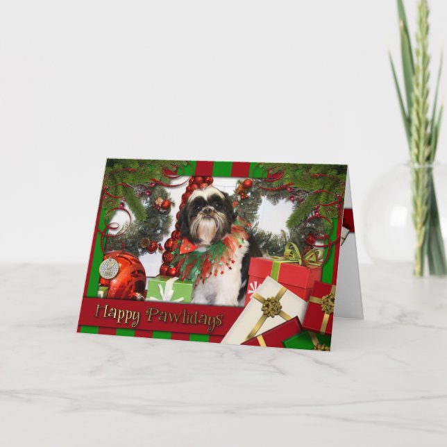 Shih Tzu Christmas Photocard Holiday Card (Front)