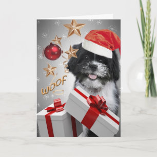 Shih Tzu Christmas Shopping cards