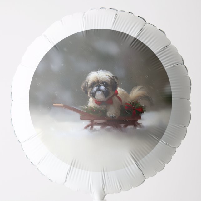 Shih Tzu Christmas snow winter Balloon (Front)