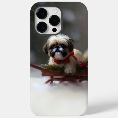 Shih Tzu Christmas snow winter Case-Mate iPhone 14 Pro Max Case