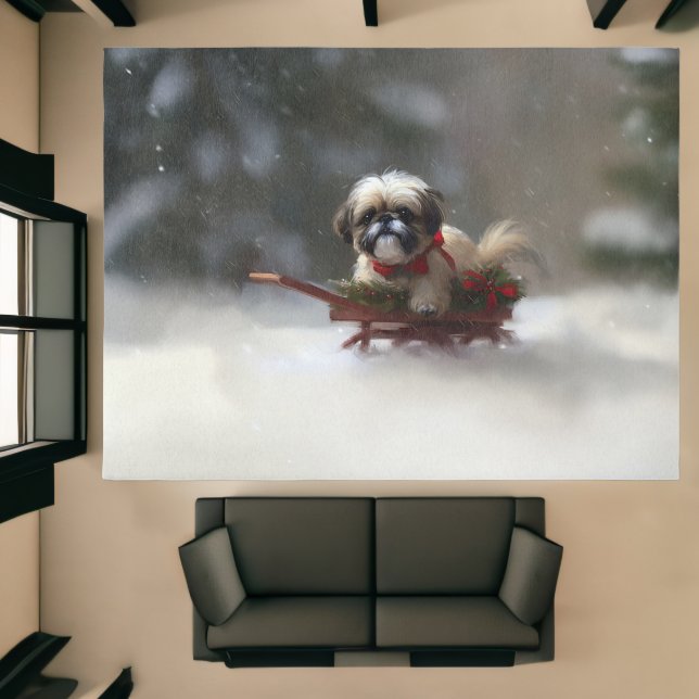 Shih Tzu Christmas snow winter Rug (Insitu (Indoor 1))