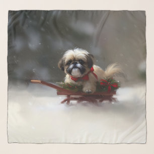 Shih Tzu Christmas snow winter Scarf