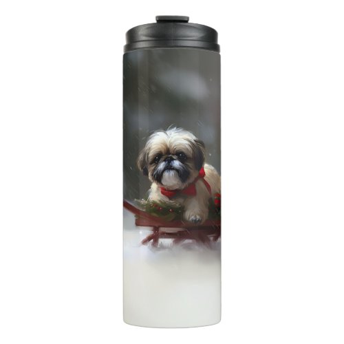 Shih Tzu Christmas snow winter Thermal Tumbler