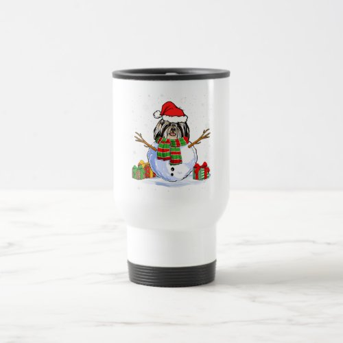 Shih Tzu Christmas  Snowman Dog Lover Santa Travel Mug