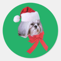 Shih Tzu Christmas Sticker