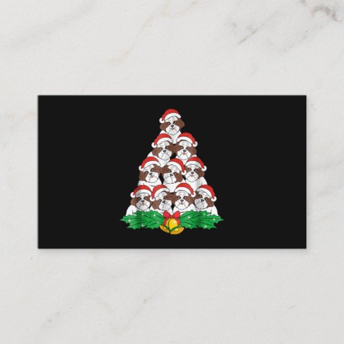 Shih Tzu Christmas Tree Dog Xmas Lover Business Card