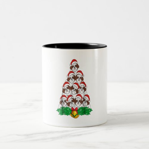Shih Tzu Christmas Tree Dog Xmas Lover Gift Two_Tone Coffee Mug