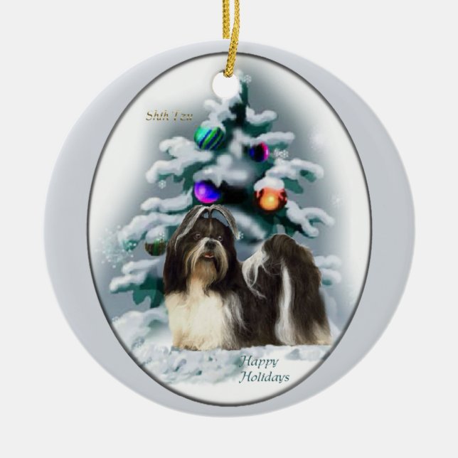 Shih Tzu Christmas Tree Ornaments (Front)