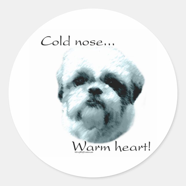 Shih Tzu Cold Nose Warm Heart - Sticker (Front)