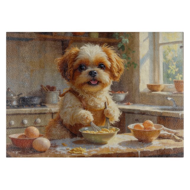 Shih Tzu Cooking in Kitchen Cutting Board (Front)