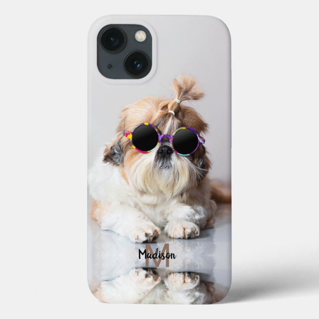 Shih Tzu Cool fun cute Photo Custom Monogram Case-Mate iPhone Case (Back)