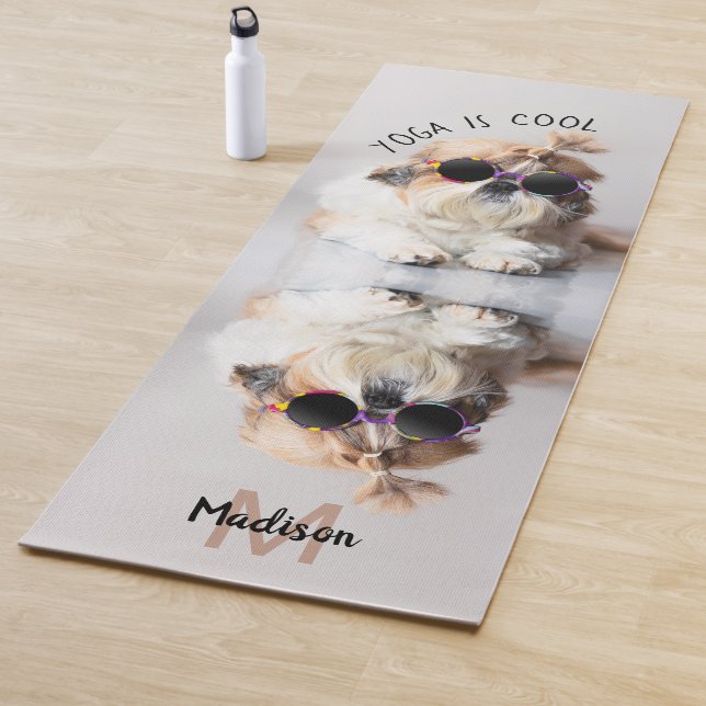 Shih Tzu Cool fun cute Photo Custom Monogram Yoga Mat (In Situ)