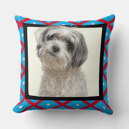 Shih Tzu customised photo frame  Throw Pillow