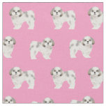 shih tzu cute dog pink fabric