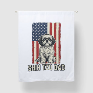Shih Tzu Dad Patriotic Flag Vintage Dog Shirt_1 Blackout Curtains