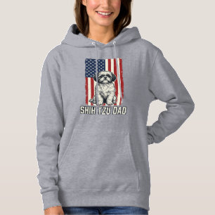 Shih Tzu Dad Patriotic Flag Vintage Dog Shirt_1 Hoodie