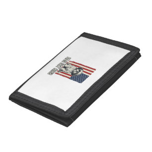 Shih Tzu Dad Patriotic Flag Vintage Dog Shirt_1 Trifold Wallet
