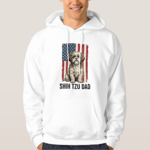 Shih Tzu Dad Patriotic Vintage Dog Shirt Design_1