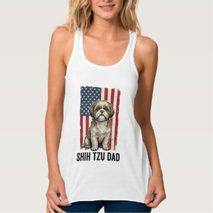 Shih Tzu Dad Patriotic Vintage Dog Shirt Design_1