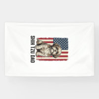Shih Tzu Dad Patriotic Vintage Dog Shirt Design_1
