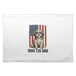 Shih Tzu Dad Patriotic Vintage Dog Shirt Design_1 Cloth Placemat