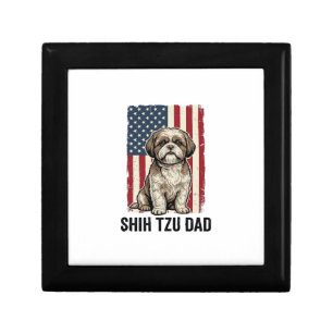Shih Tzu Dad Patriotic Vintage Dog Shirt Design_1 Gift Box
