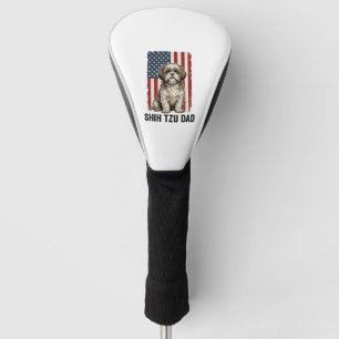 Shih Tzu Dad Patriotic Vintage Dog Shirt Design_1 Golf Head Cover