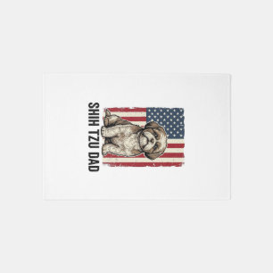 Shih Tzu Dad Patriotic Vintage Dog Shirt Design_1 Rug