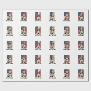 Shih Tzu Dad Patriotic Vintage Dog Shirt Design_1 Wrapping Paper