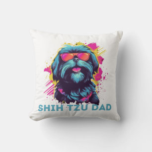Shih Tzu Dad Throw Pillow