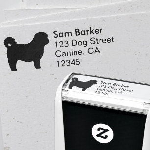 Shih Tzu Dog Breed Silhouette Return Address Self-inking Stamp