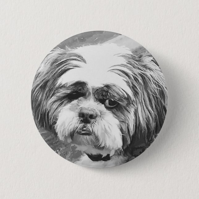 SHIH TZU DOG  BUTTON (Front)