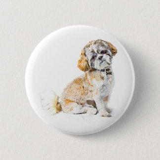 Shih Tzu Dog Button Badge