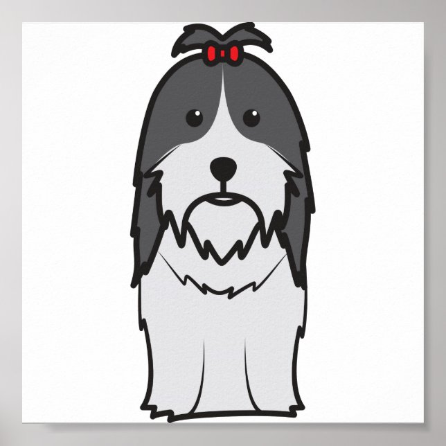Shih Tzu Dog Cartoon Poster (Front)