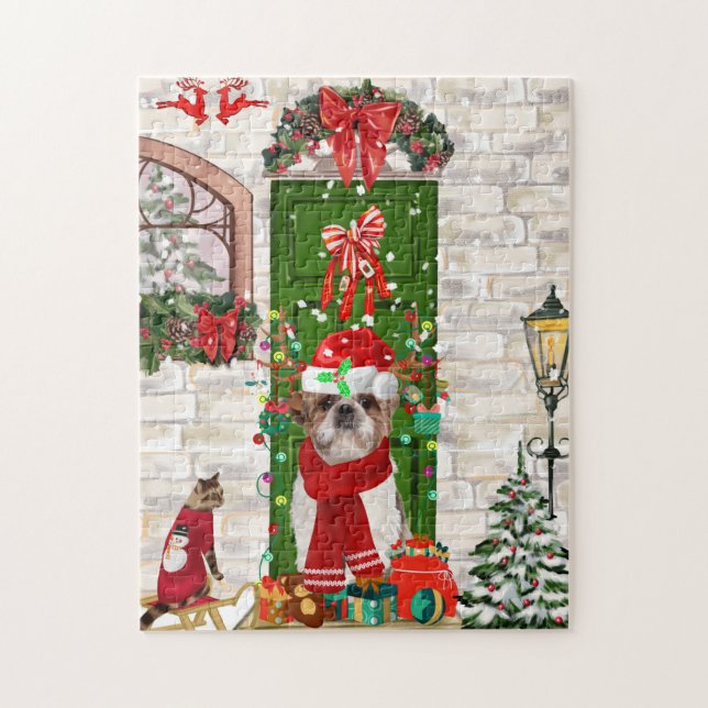 Shih Tzu Dog Christmas  Jigsaw Puzzle (Vertical)