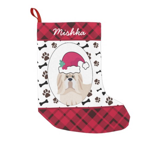 Shih Tzu Dog Christmas With Custom Dog Name Small Christmas Stocking