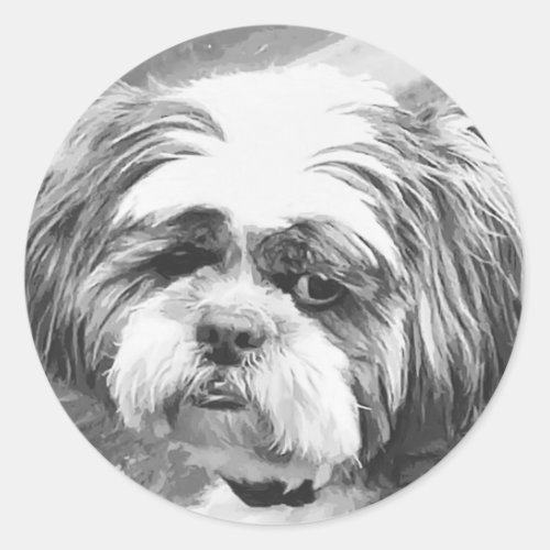 SHIH TZU DOG  CLASSIC ROUND STICKER