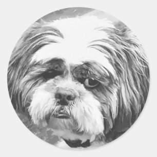 SHIH TZU DOG CLASSIC ROUND STICKER